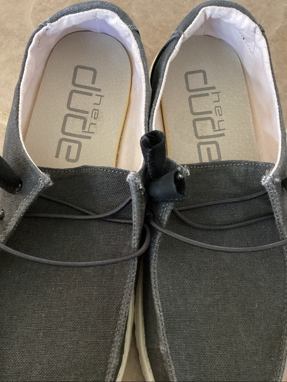 Hey Dude Wendy slip on shoes. “Chambray of black”. Women’s size 8